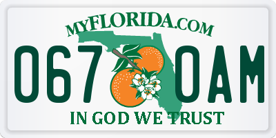 FL license plate 0670AM