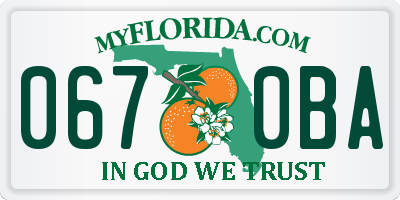 FL license plate 0670BA
