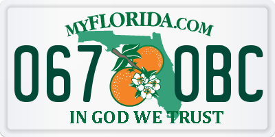 FL license plate 0670BC