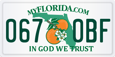 FL license plate 0670BF