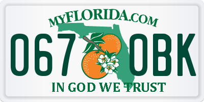 FL license plate 0670BK