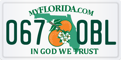 FL license plate 0670BL