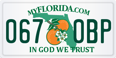 FL license plate 0670BP