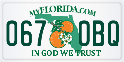 FL license plate 0670BQ