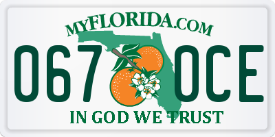 FL license plate 0670CE