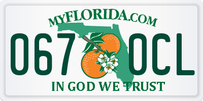 FL license plate 0670CL
