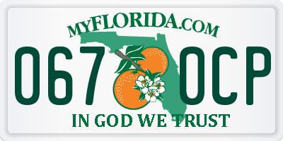 FL license plate 0670CP