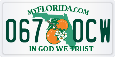 FL license plate 0670CW