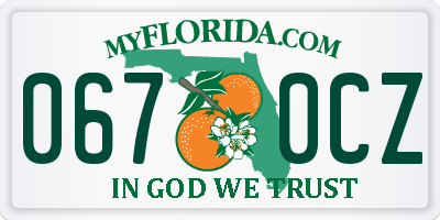 FL license plate 0670CZ