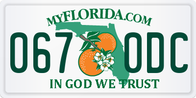 FL license plate 0670DC