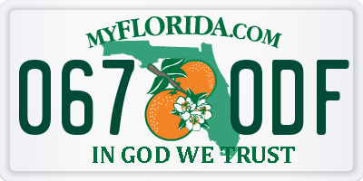 FL license plate 0670DF