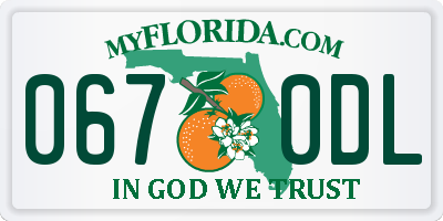 FL license plate 0670DL