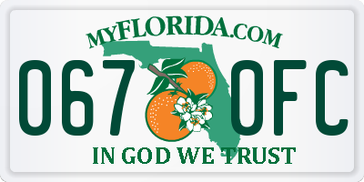 FL license plate 0670FC
