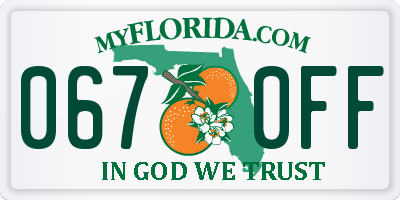 FL license plate 0670FF