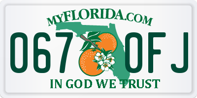 FL license plate 0670FJ