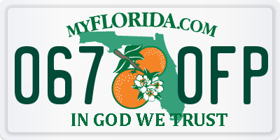 FL license plate 0670FP