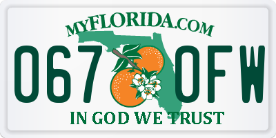 FL license plate 0670FW