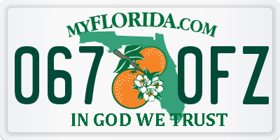 FL license plate 0670FZ
