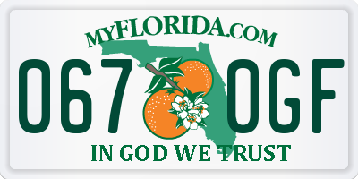 FL license plate 0670GF