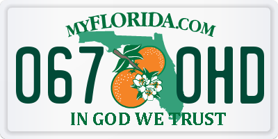 FL license plate 0670HD