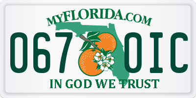 FL license plate 0670IC