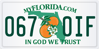 FL license plate 0670IF
