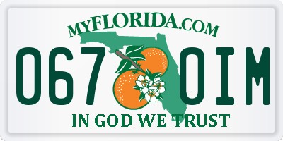 FL license plate 0670IM