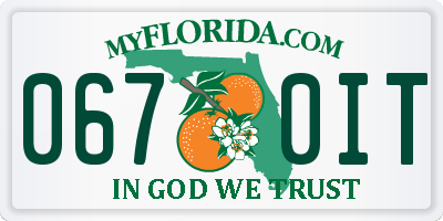 FL license plate 0670IT