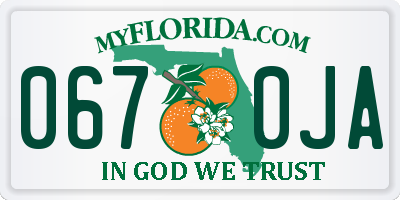 FL license plate 0670JA
