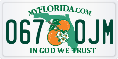 FL license plate 0670JM