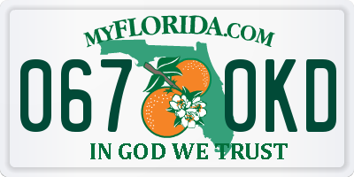 FL license plate 0670KD