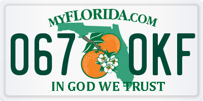FL license plate 0670KF