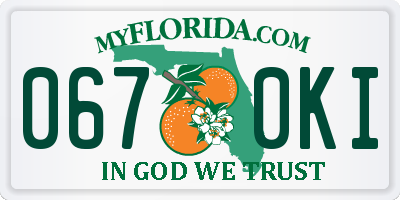 FL license plate 0670KI