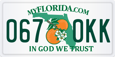FL license plate 0670KK