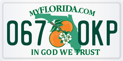 FL license plate 0670KP