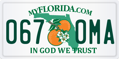FL license plate 0670MA