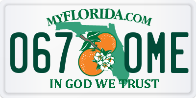 FL license plate 0670ME