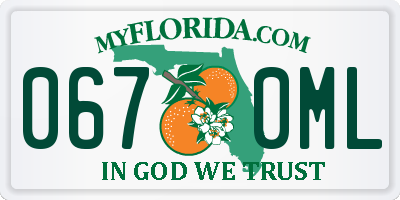FL license plate 0670ML