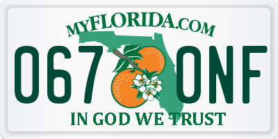 FL license plate 0670NF