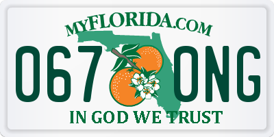 FL license plate 0670NG
