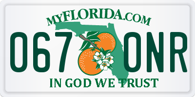 FL license plate 0670NR