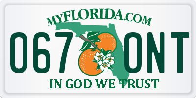 FL license plate 0670NT
