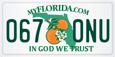 FL license plate 0670NU