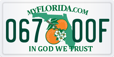 FL license plate 0670OF