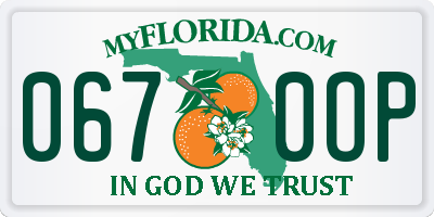 FL license plate 0670OP
