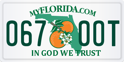 FL license plate 0670OT