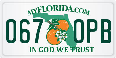 FL license plate 0670PB