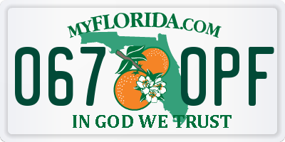FL license plate 0670PF