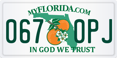 FL license plate 0670PJ