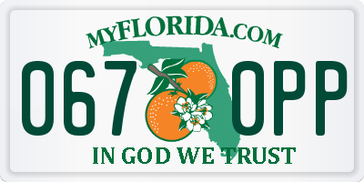 FL license plate 0670PP